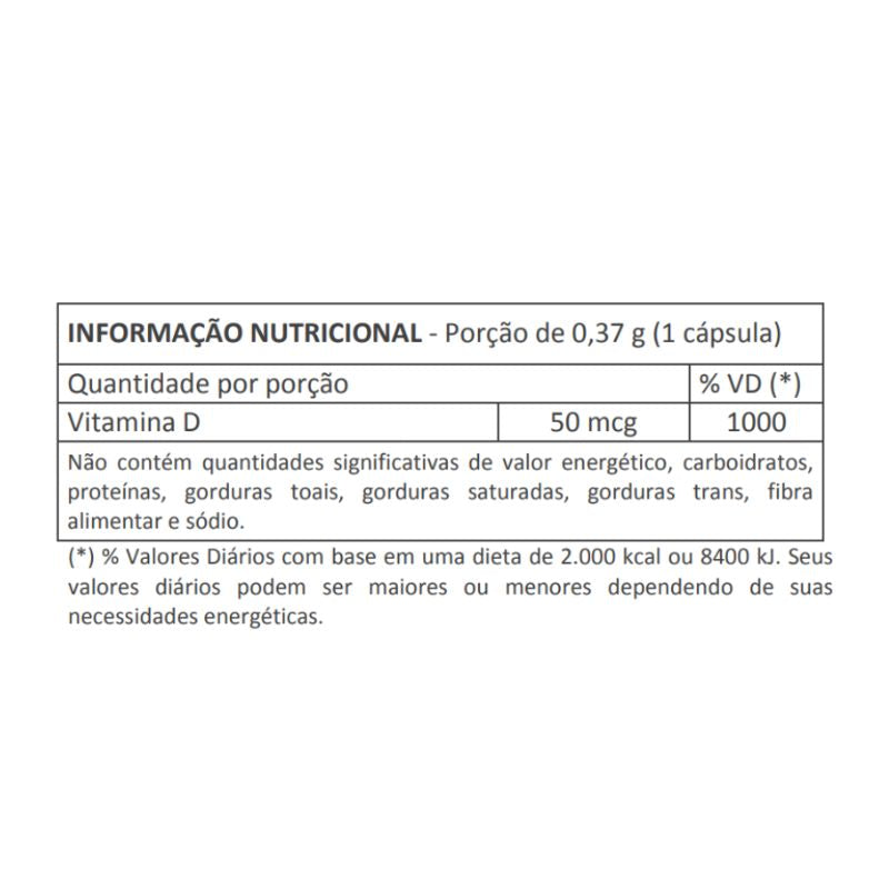 Vitta D3 (colecalciferol 2000 UI) 60 cápsulas 373mg HerboLab