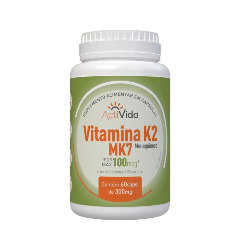 Vitamina K2 MK7 - Menaquinona 60 cápsulas 300mg Activida